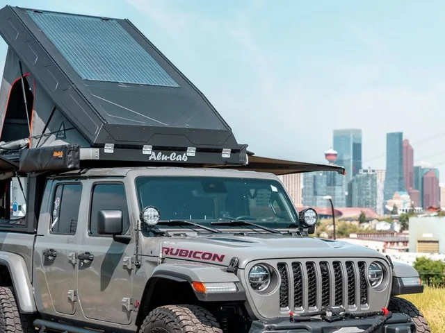 Four-wheel-drive rooftop tent built as a lightweight cargo system