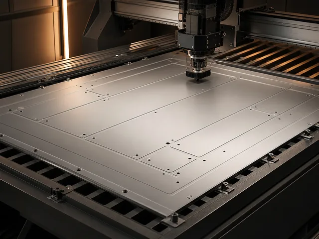 CNC router preparing a large aluminium panel